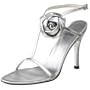 Stuart Weitzman Women's Corsage Sandal,Silver Supple Kid,7 M US
