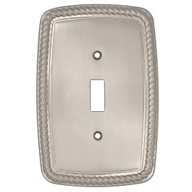 Liberty Hardware 126419 Classic Rope Single Switch Wall Plate, Satin Nickel
