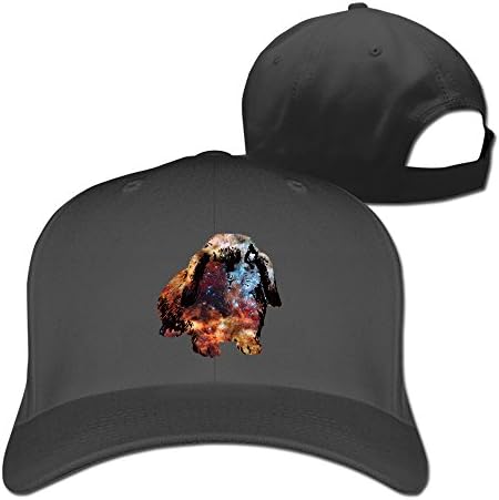 Rabbits With Galaxy Snapback Baseball Cap, Adult Black One Size