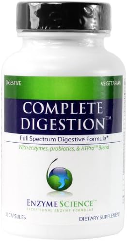 Enzyme Science - Complete Digestion, Full Spectrum Digestive Enzyme Formula, 30 Vegetarian Capsules