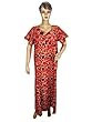 Kaftan, Womens Caftan- Resort Wear ,Lounge Wear, Bohemian Red White Cotton Kaftans Long Maxi Dress Medium