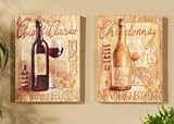 Chardonnay Chianti WINE Framed CANVAS PRINTS set/2