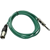 Seismic Audio - SATRXL-M6 - Green 6' XLR Male to 1/4" TRS Patch Cable
