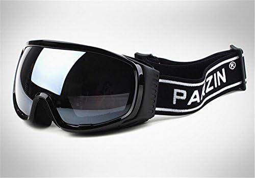 Parzin Outdoor Double Anti-fog Spherical Polarization Riding Goggles Skiing Protection Goggles 641 for Men and Women (black)