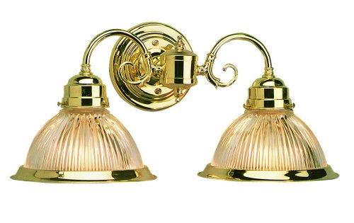 Design House 503029 Millbridge 2-Light Wall Sconce, 8-Inch by 17.75-Inch, Polished Brass