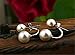 HITOP Fashion Jewelry 925 Sterling Silver Double Faux Pearls Two Sided Balls Hoop Stud Earrings (White)