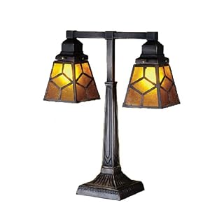 20 Inch H Diamond Mission Mica 2 Lt Desk Lamp Table Lamps by 