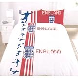 Clearance - England Football Double Quilt/Duvet Cover Bedding Set (White Red) (Double Bed) (White/Red/Navy)