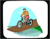 DECORATED MOUSE PAD WITH MAN, BODY, INDIVIDUALS, INDIVIDUAL, BIKE, HUMANS, HEALTH, PERSON, HUMAN, BOY, PERSONS, BICYCLE, PEOPLE, RIDING, FITNESS