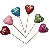 EverKid Party Decoration 36 count Heart Set - Best Decoration for Valentine Day Flower Bouquet, for 1st or 50th Birthday Party or on Birthday Gifts Wrap