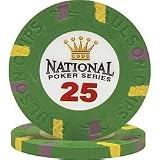 Set of 10 National Poker Series PaulsonR Chip $25 Green