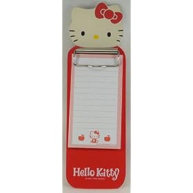 Hello Kitty Mini Clip Board Refrigerator Magnet with Ruled Memo Pad