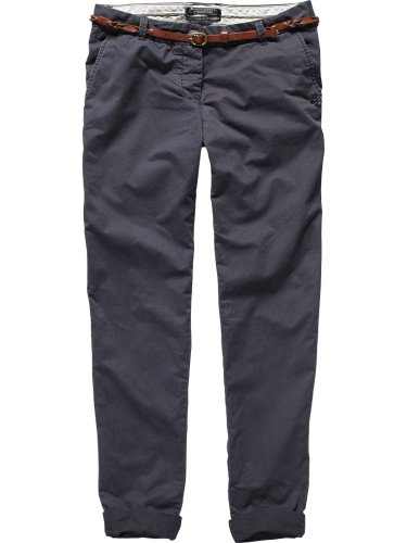 Maison Scotch Damen Hose 12210180860 - chino with braided leather belt, Gr. 30/34, Grau (9 Preisvergleich