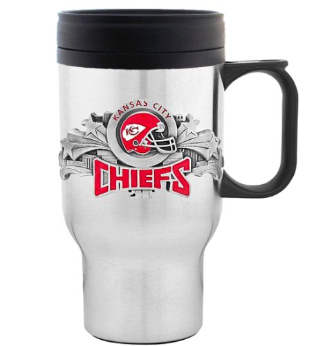Kansas City Chiefs Stainless Steel 18 oz Beverage Travel Mug - NFL Football Fan Shop Sports Team Merchandise