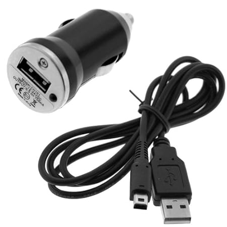 GTMax Black MINI USB Car Charger Vehicle Power Adapter + Black 2-In-1 USB Data Hotsync & Charging Cable + Wrist Strap Lanyard for Nintendo 3DS /DSI