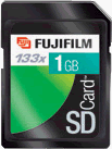 Fujifilm 133 speed 1GB SD card