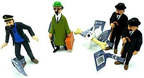 Tintin Figurine 5 pcs Set: Captain Haddock, Professor Tournesol, Thomson Brothers and Snowy