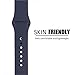 FanTEK Sport Style Soft Silicone Replacement Strap for Apple Wrist Watch, 38mm M/L - Midnight Blue