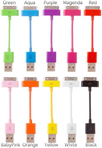 (3 Cables) - Apple Sync USB Data Cable Charge for iPhone 4, 4S, 3 &amp; iPod &amp; iPad 2, "The New iPad" White High Quality (11 Colors)