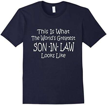 Men's Worlds Greatest SON IN LAW Funny Fathers Day Wedding T Shirt XL Navy
