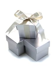 Home: Koyal 2-Piece 100-Pack Square Favor Boxes, Silver - Koyal