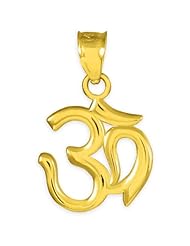 14k Gold Hindu Meditation Charm Yoga "Om" (Ohm) Pendant