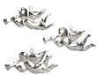 Polished Tin Angels Christmas Ornaments 7"L Set / 6 (3 ea)