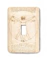 Fine Art Da Vinci Virtruvian Man Decorative Steel Switchplate Cover