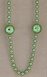 Baseball Beads - Green Single String