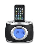 Curtis SIP378-Silver Sylvania Dock and Clock Radio PLL Dual Alarm for iPod and iPhone