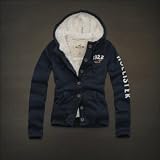Hollister Co. ホリスター レディース ボア付 パーカー アウター [ネイビー/フロントボタン] 並行輸入品