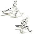 Sterling Silver Hockey Player Cufflinks