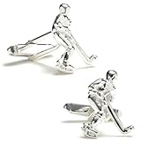 Sterling Silver Hockey Player Cufflinks