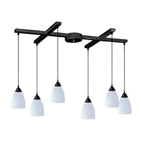 Classico - 6 Light Kitchen Island Pendant Track Lighting Fixture - Rust Bronze - White... by Elk