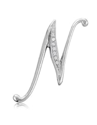Jewelry: BERRICLE Silvertone Initial Letter Brooch Pin - N - BERRICLE