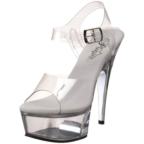 Pleaser Women's CAPTIVA-608/C/M Platform Sandal,Clear,11 M US