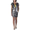 Go International® Foil Print Shift Dress with Front Zip - Deep Navy