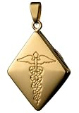Infomedic 9ct Yellow Gold Medical Pendant - Diamond Shape