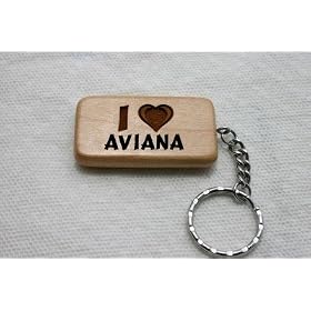 Buy I Love Aviana Wooden Keychain by Shop Zeus