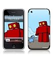 GelaSkins iPhone 3GS / 3G / Original Skin Red Robot Leaving The City by ExplodingDog Adhesive Cover