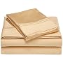 Andiamo Resorts Collection 420-Thread Count Cotton Queen Sheet Set, Gold