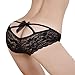IUNEED Women Sexy Lingerie Panties Lace Bow V-string Underwear Thongs(Black)