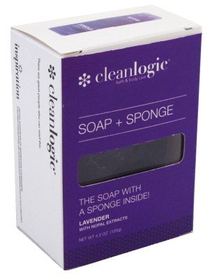 Clean Logic Soap + Sponge Lavender 4.2 oz. (3-Pack) with Free Nail File