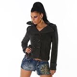 Trendstarke moderne Jacke Dunkel Grau Gr.36/38 (2033)