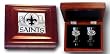 New Orleans Saints Collectors Gift Box with 2 Flared Shooter Shot Glasses - NFL Football Fan Shop Sports Team Merchandise