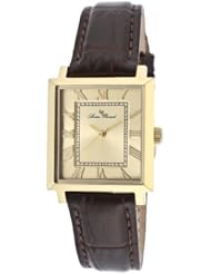 Lucien Piccard Womens LP-10502-YG-010-BRW Bianco Brown/Gold Genuine Leather Watch