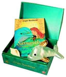 Freundschafts-Schatztruhe, m. Stofftier Delphin u. Muschel