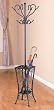 Sandy Black Finish Metal Coat Rack w/Umbrella Holder