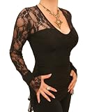 Blue Banana - Lace Bell Cuff Clingy Top Size 10