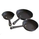 Cajun Cookware Cast Iron Skillet Set - 6, 8, And 10 Inch
